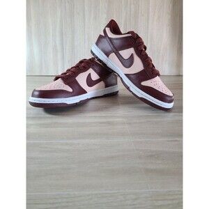 Nike Dunk Low Dark Team Red FB9109-600 Youth 5.5 GS Sneakers Maroon Pink Leather